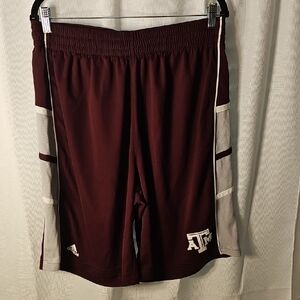 Mens Adidas Texas A&M Basketball Shorts Gray/Maroon Size XL